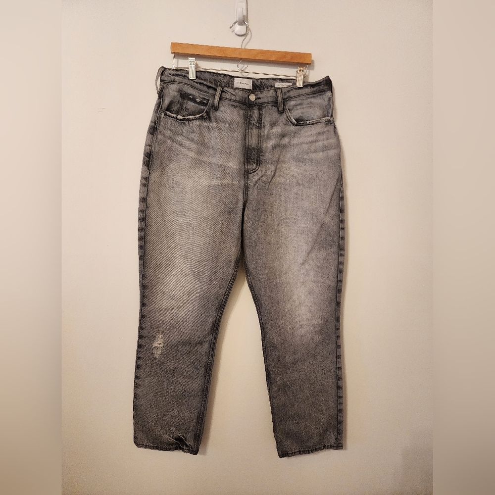 Frame Denim Everwood High'N'Tight Straight Jeans in Washed Gray